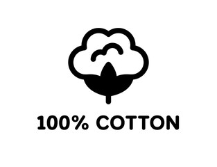 100% cotton label design. 100 percent cotton sign.