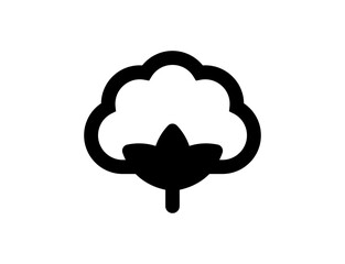 Cotton icon. Simple vector black cotton illustration.