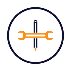 wrench, pencil, wrench with pencil icon