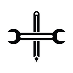 wrench, pencil, wrench with pencil icon