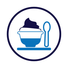 Yogurt, sweet, spoon, yogurt pack with spoon icon