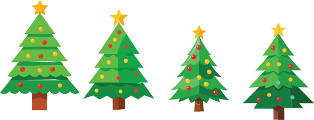 Christmas  tree isolated on white BACKGROUND  