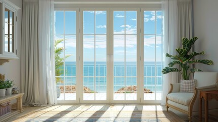 Room with glass door leading to balcony