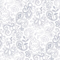 Doodle style, watercolour swirl pattern on white background, abstraction. Seamless floral pattern-363.