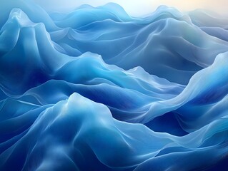 Obraz premium a painting of a blue wave that is reflecting light.