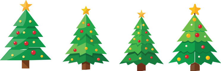 Christmas  tree isolated on white BACKGROUND  