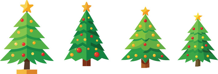 Christmas  tree isolated on white BACKGROUND  