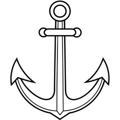 anchor vector silhouette, Ship anchor or boat anchor icon, anchor with rope silhouette vector illustration