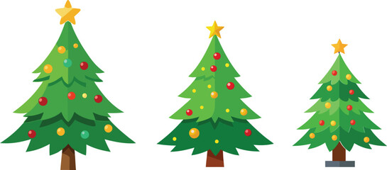 Christmas  tree isolated on white BACKGROUND  