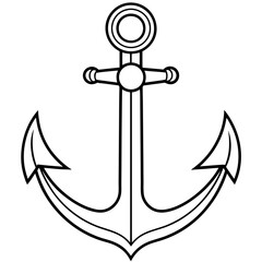 anchor vector silhouette, Ship anchor or boat anchor icon, anchor with rope silhouette vector illustration