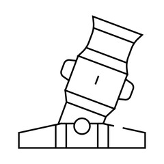 mortar weapon line icon vector. mortar weapon sign. isolated contour symbol black illustration