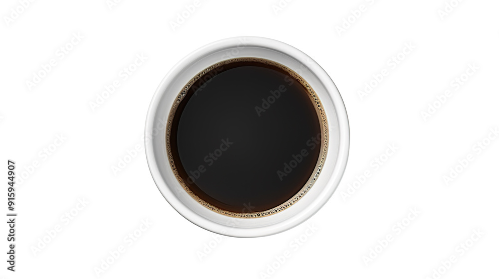 Wall mural white coffee cup - mug with hot black coffee isolated on transparent png and white background