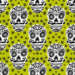 Halloween ghost monsters seamless skulls pattern for wrapping paper and fabrics