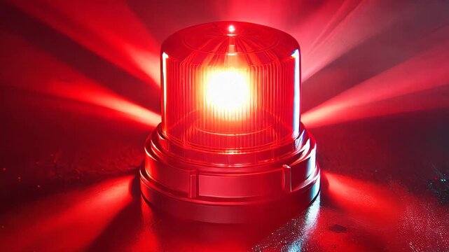 Red Emergency Beacon with Radiating Light