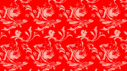 Obraz premium Circles, Shapes, Waves, Red Floral Objects, Abstract Image, Texture, Pattern Background, Wallpaper, Smartphone Cover and Screen, Cell Phone, Computer, Laptop, 9:16 and 16:9 Format