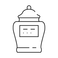 urn with ashes of deceased line icon vector. urn with ashes of deceased sign. isolated contour symbol black illustration