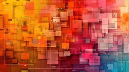 Vivid Geometric Mosaic - Abstract Digital Art with Colorful Patterns and Modern Design