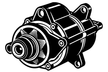 starter motor silhouette, starter motor vector illustration