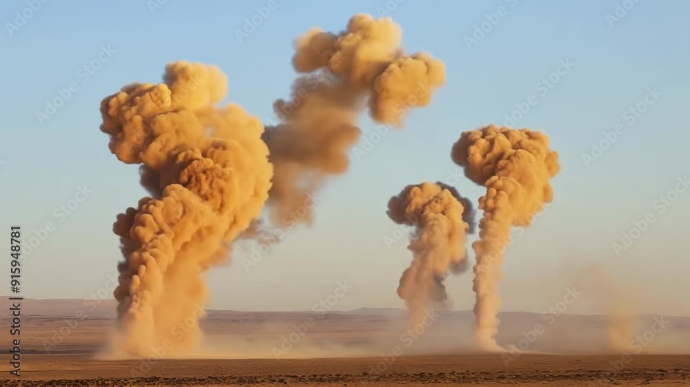 Aufkleber A group of dust devils dance and twist together creating a mesmerizing display of mini cyclones.
