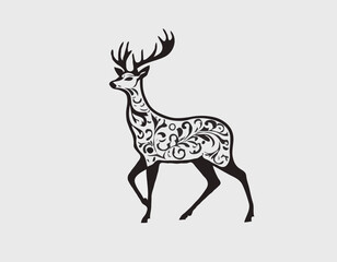 Deer of christmas's profile vector