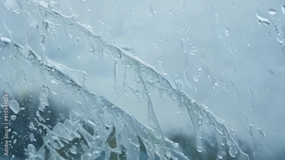 Poster A timelapse sequence captures the gradual formation of frost patterns on a window as tiny droplets of moisture freeze into a mesmerizing design.