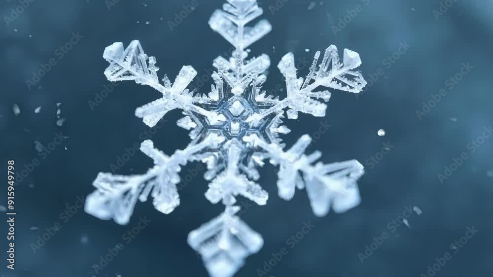 Poster the intricate details of a snow crystal revealed under a microscope highlighting the intricacies of 