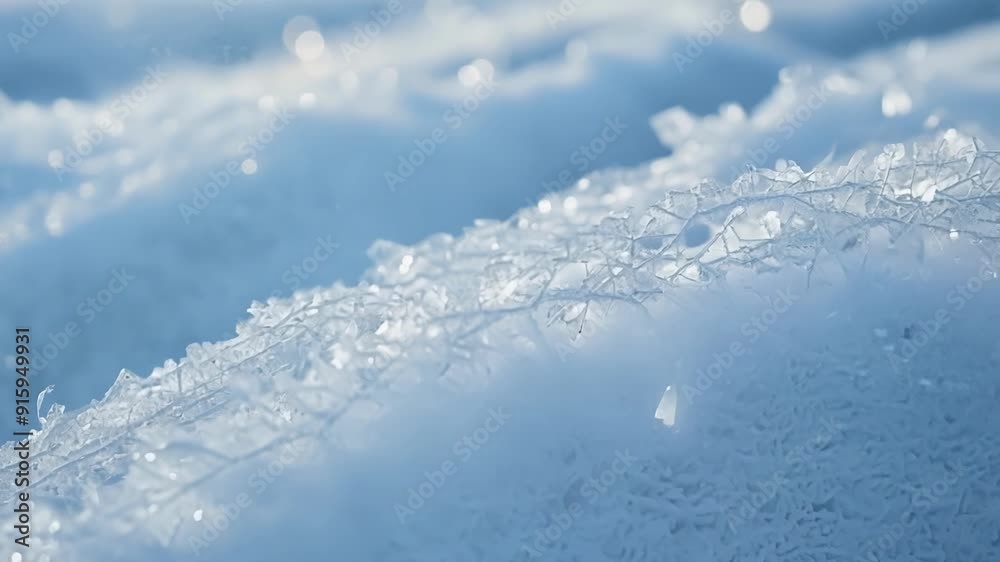 Poster A detailed closeup of a single snowdrift with its crystalline structure forever preserved in the delicate curves and lines carved by the wind.