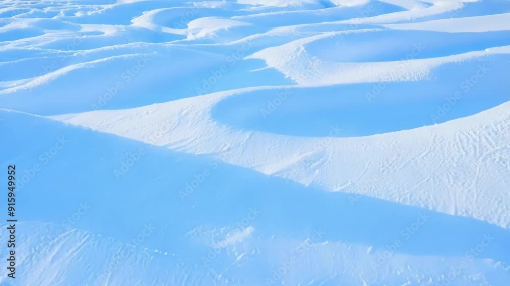 Poster The smooth symmetrical patterns of snow drifts are highlighted in this closeup showcasing the harmonious dance between wind and snow.