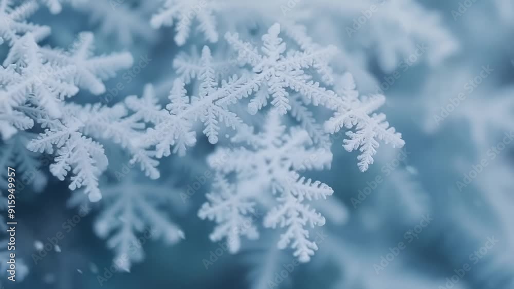 Poster Using a macro lens the camera reveals a closeup of the tiny individual flakes of snow that come together to create breathtaking patterns in the drifts.