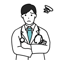 困る男性医師のイラスト