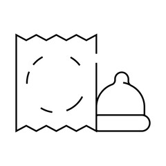 condom contraceptive line icon vector. condom contraceptive sign. isolated contour symbol black illustration
