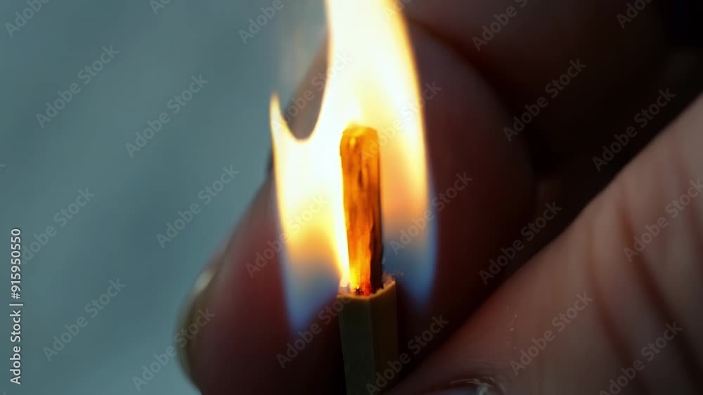 Leinwandbilder Despite its small size the flame of the match is powerful and captivating as it radiates light and warmth in the palm of a hand.