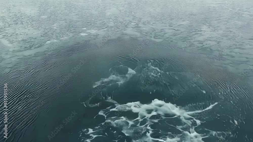 Aufkleber a birds eye view of a heavy downpour showing raindrops creating rapid and intense ripples on the sur