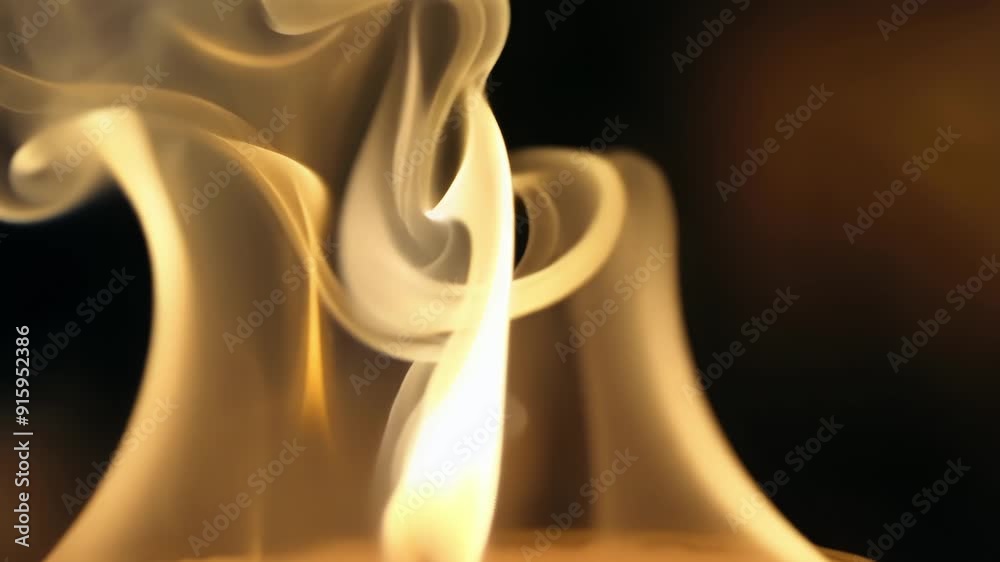 Poster slow motion footage captures the intricate patterns and delicate movements of candle smoke as it eva