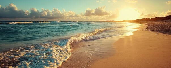 Obraz premium Peaceful beach at sunset