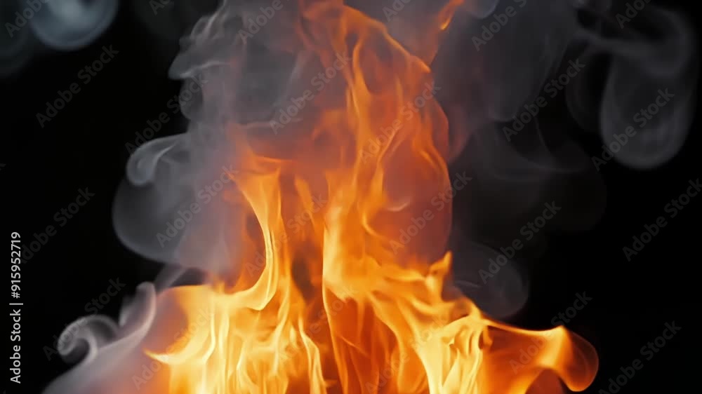 Fototapete the camera captures the contrasting elements of fire and smoke as they merge in a mesmerizing waltz 