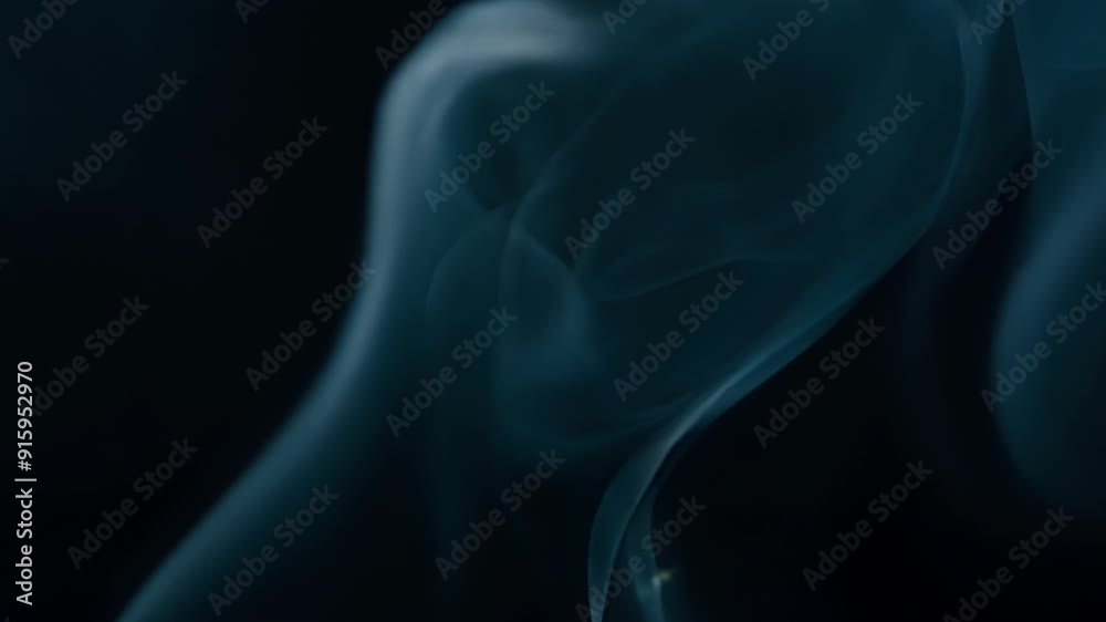 Poster Wispy smoke rings slowly expanding and contracting creating a mesmerizing pattern against a dark background.