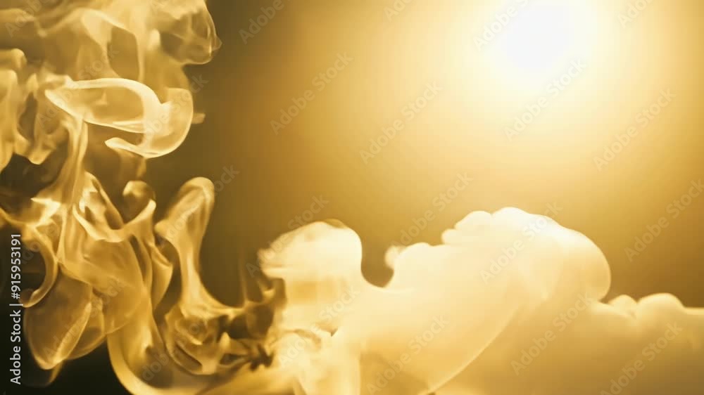 Poster A closeup of smoke billowing out from a source as the light of the sun highlights its billowy and everchanging form.
