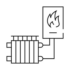 heating system line icon vector. heating system sign. isolated contour symbol black illustration