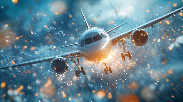 A dynamic illustration of a pilot flying through a storm, with the cockpit illuminated by lightning, highlighting the life-threatening challenges faced in aviation