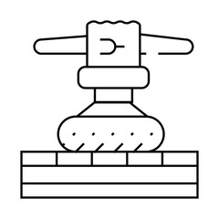wooden floor polishing line icon vector. wooden floor polishing sign. isolated contour symbol black illustration