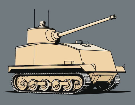 tan tank on gray background clip art preview