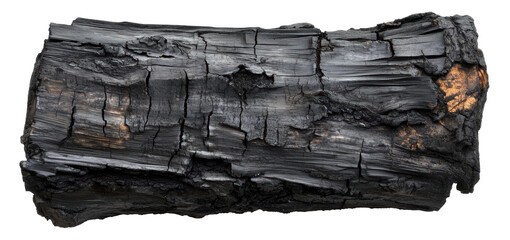 Charred log, cut out - stock png.