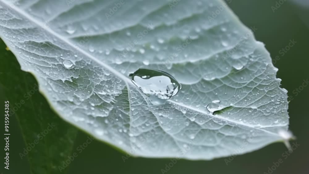 Leinwandbilder the closeup view of a leaf coated in a thin layer of frost giving it a frosted glasslike appearance.