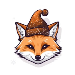 Obraz premium cute fox wearing a bow tie on a white background