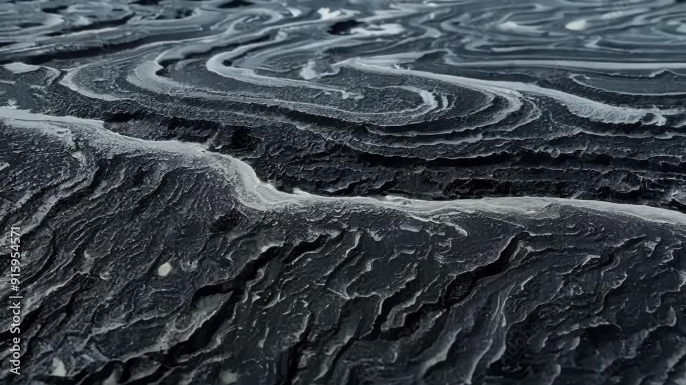 Poster Closeup shots of solidified lava formations revealing intricate patterns and textures created by the cooling process.