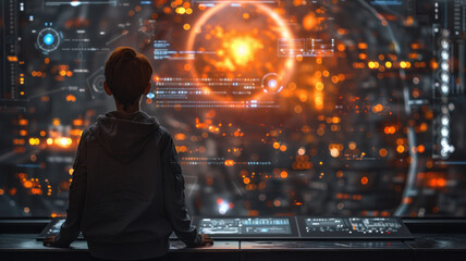 a student learning from a virtual tutor, represented by the GPT AI.generative ai