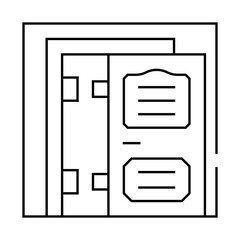 door installation line icon vector. door installation sign. isolated contour symbol black illustration