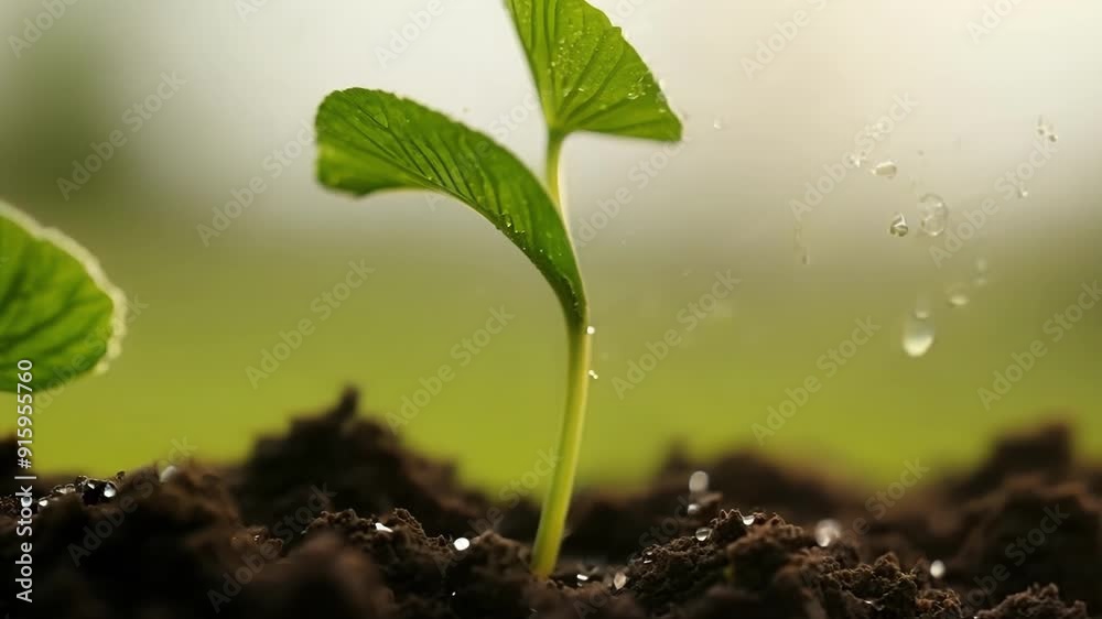 Poster An upclose view of a of seedlings each with unique leaf shapes and sizes all starting their journey towards becoming strong and vibrant plants.