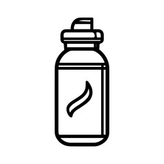 Thermos icon or modern line symbol. Vector line art and icon design with bold outline. Black and white Pixel Perfect minimalistic symbol isolated white background. Silhouette simple thin sign